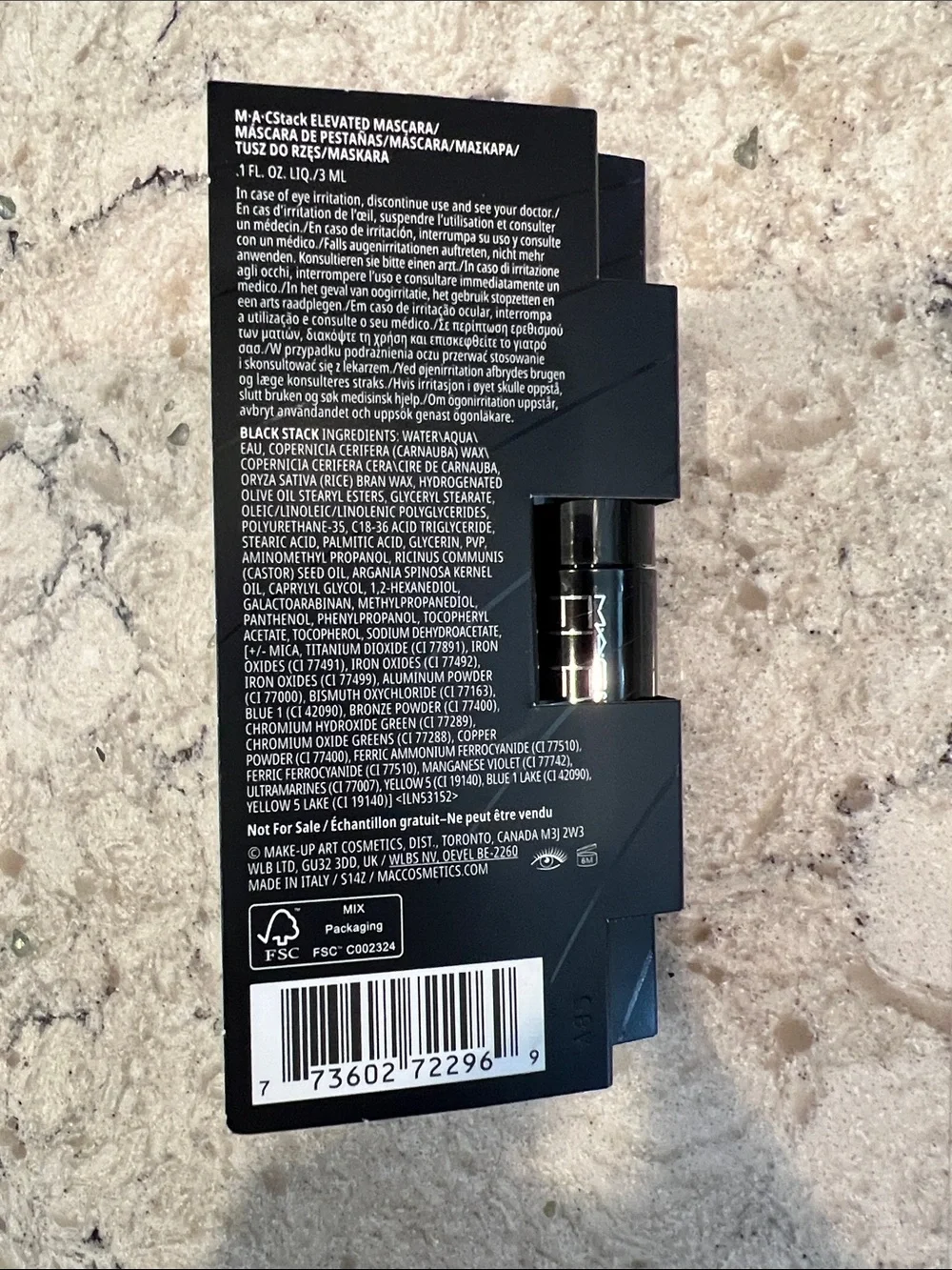 4/$14 MAC Stack Elevated Mascara, Black, Travel Size, New